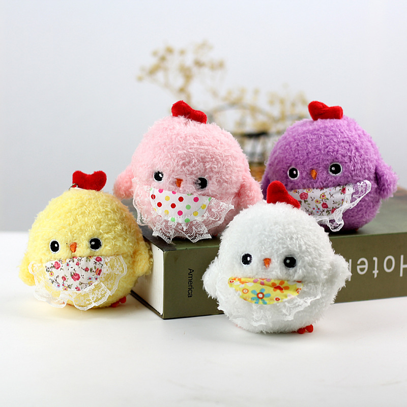 Lindo lindo pollo de peluche de juguete colgante muñeca pequeño tamaño mini amarillo pollo mochila bolsa colgante llavero al por mayor