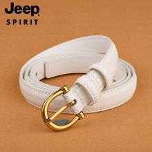 一件代发JEEP SPIRIT正品女士针扣二层牛皮腰带男女款T0561