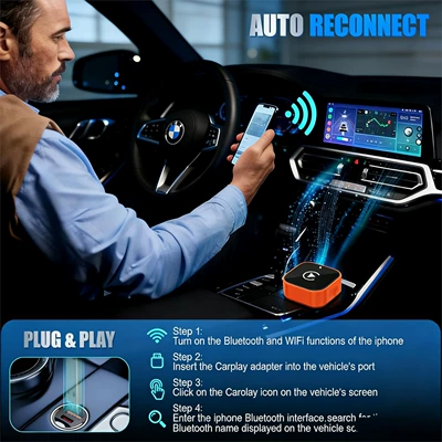 Cross-Border Best-Selling Wireless Carplay Box, Wired to Wireless Conversion for Original Vehicles, Apple Android Auto Car Accessories