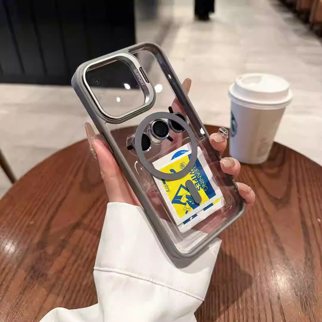 Aplicable a Apple 17 caso de teléfono 16 succión U1 soporte con película de lente iPhone 14 funda de PC de promesax 11