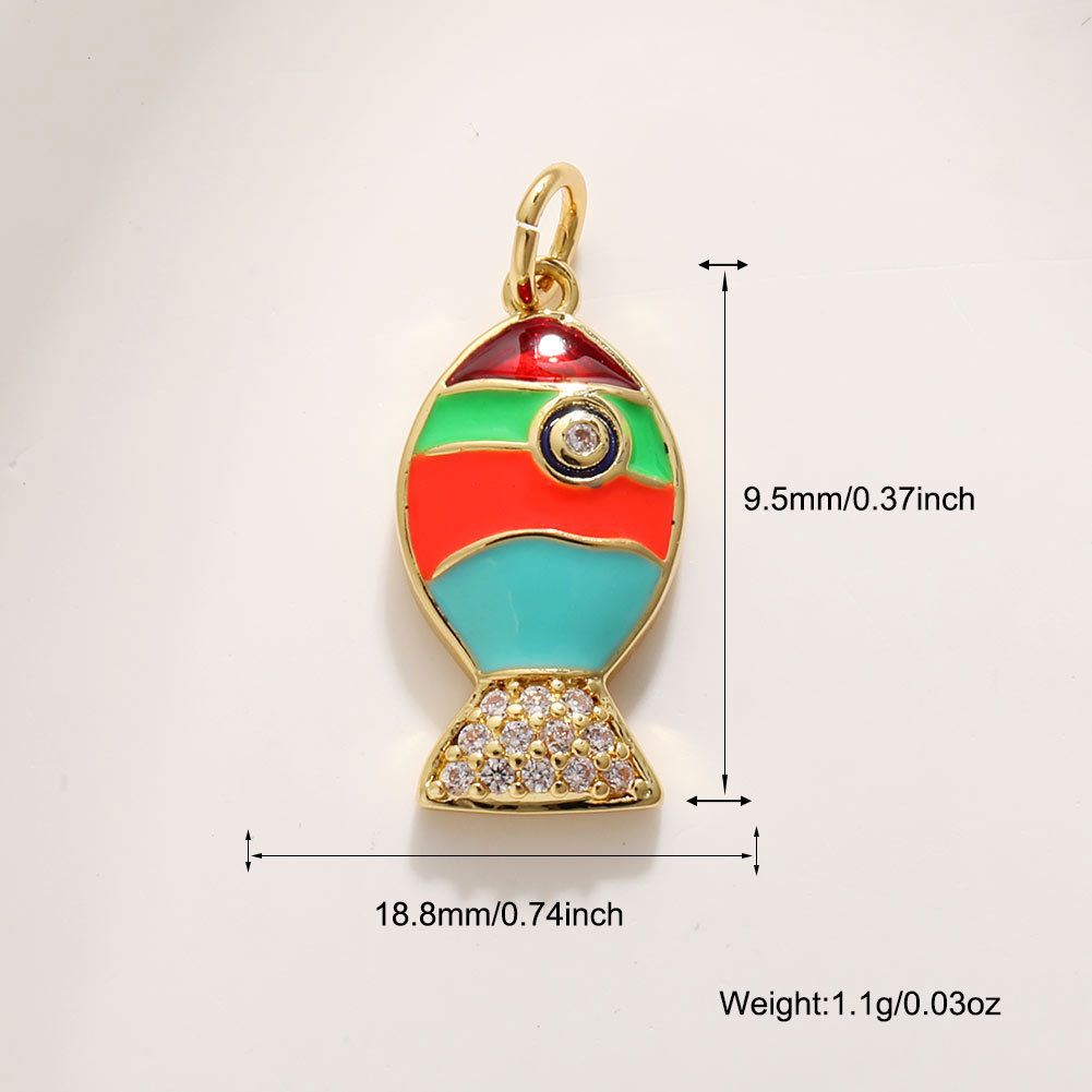 2g Weight Pendant Jewelry Making Type DIY Jewelry Accessories Classification 1 Piece Quantity Copper Material Starfish, Conch, Dolphin, Hippocampus, Fish Pattern All Seasons Season Enamel, Plating Design Cute, Marine Style Style 1 Piece Copper Starfish Conch Dolphin Pendant DIY Jewelry Accessories 20
