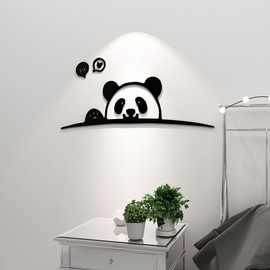 熊猫可爱卡通贴纸厨房卫生间推拉门墙贴画创意卧室床头墙面装饰品