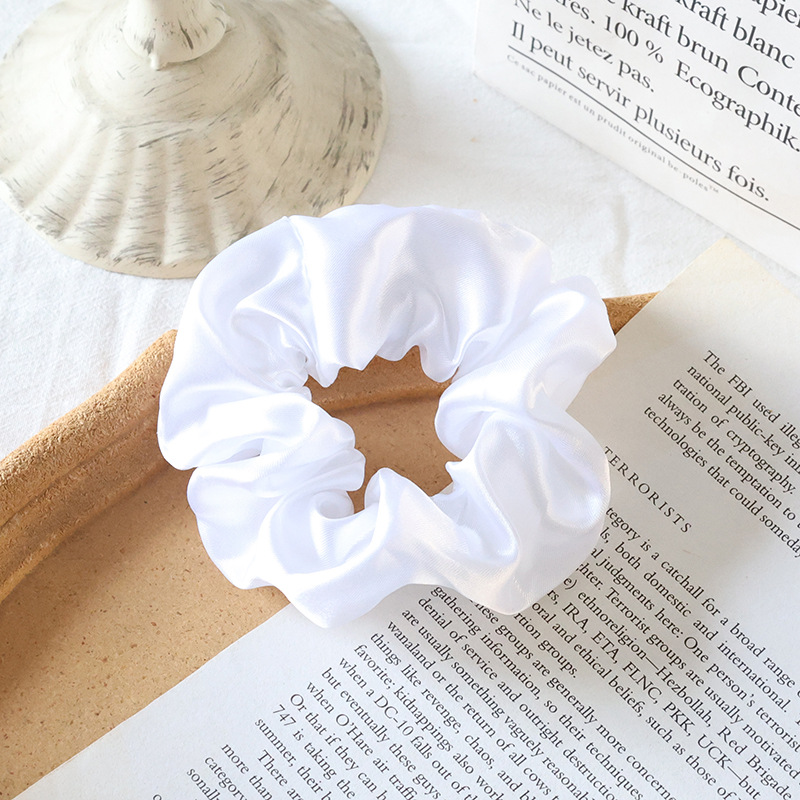 Círculo de pelo de intestino grueso transfronterizo, nudo coreano, Dongins, color sólido, cuerda para el cabello de red neta, fábrica de accesorios para el cabello simples al por mayor