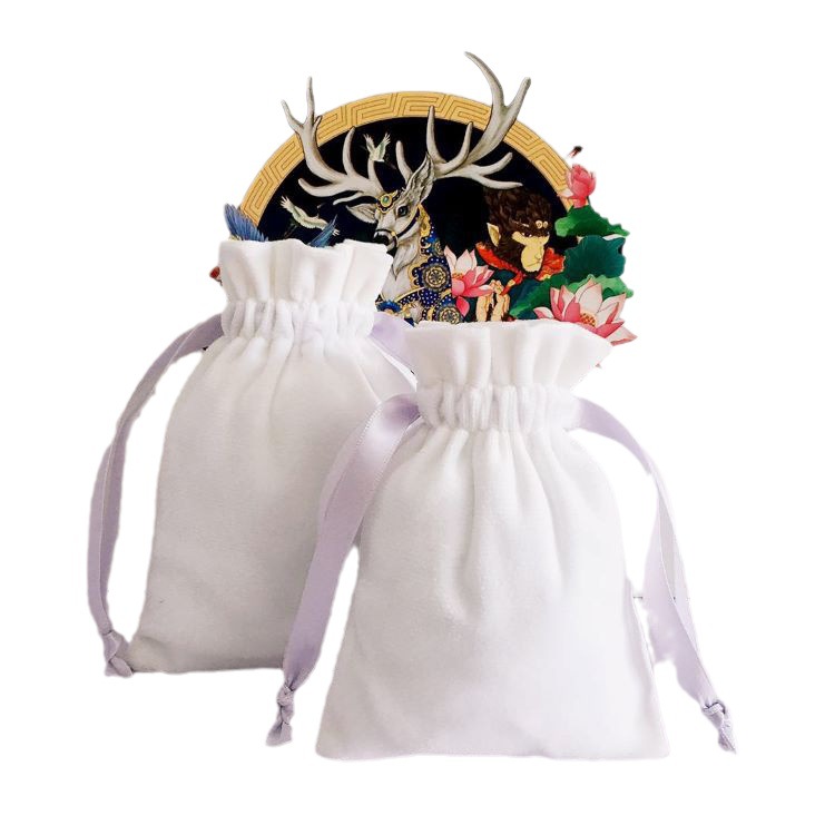 Suministro directo de fábrica Cisne franela bolsa de terciopelo bolsa de cordón joyería bolsa de terciopelo bolsa de almacenamiento de terciopelo