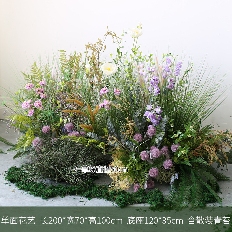 Gran planta suave decoración paisaje jardín flores y plantas decoración hotel restaurante esquina jardín paisaje traje simulación Reed paja montón