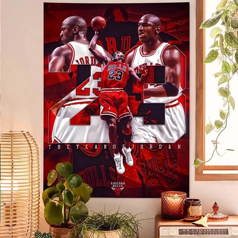 Cross-Border Dropshipping Michael Jordan Chicago Bulls No. 23 Basketball Superstar Tapestry Home Decoration
