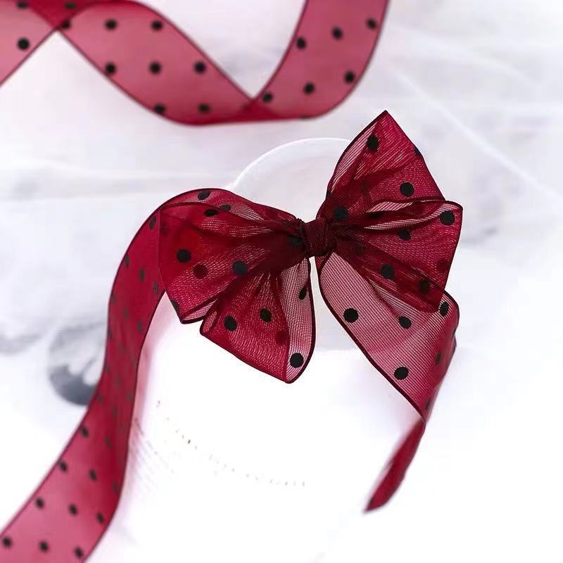 2,5*22m Polka Dot vino tinto