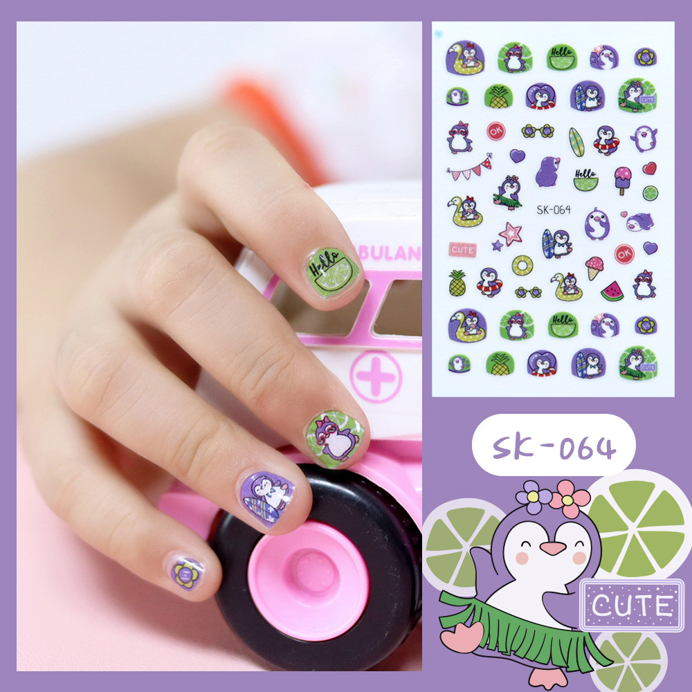 Nuevas pegatinas de unicornio, pegatinas de animales frescas y lindas para uñas, populares en Instagram, pegatinas de arte para uñas impermeables y duraderas, removibles.