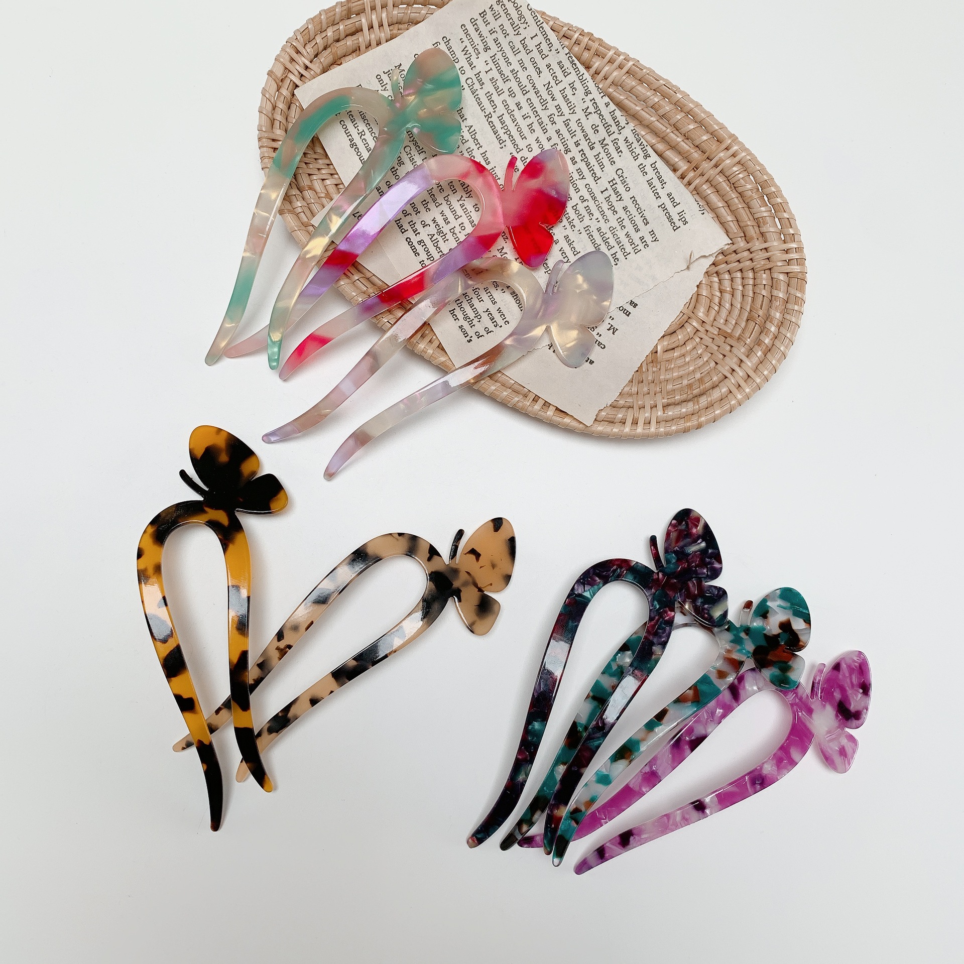 Elegant Women's Butterfly Acetic Acid Sheets Hair Sticks display picture 3