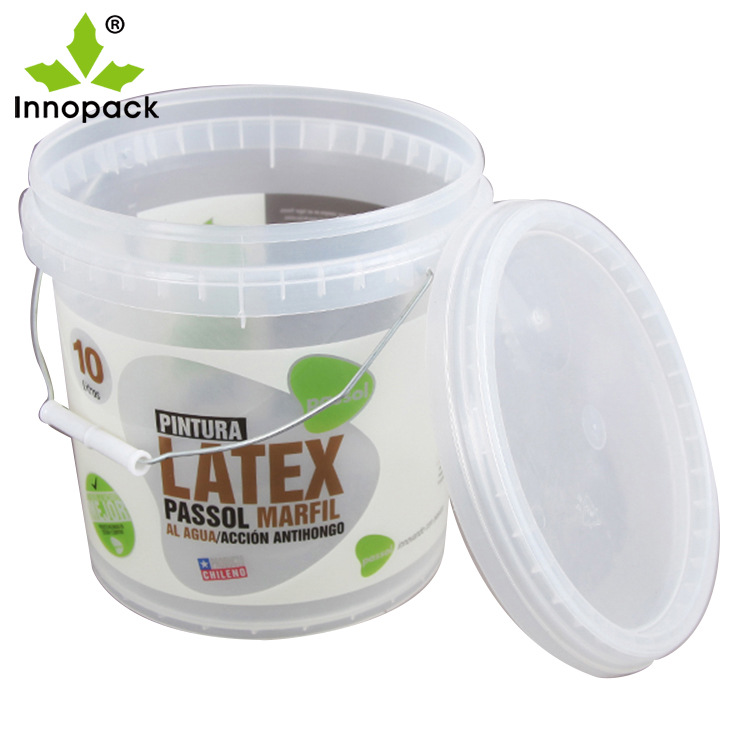 【支持寄样】X-10L透明全新PP料塑料桶可选颜色带提手和盖子