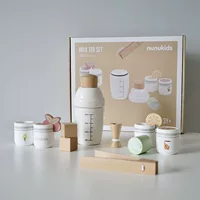 Деревянные детские игровые кухонные игрушки Nunukids, имитация вкусного чая с молоком, костюм для приготовления послеобеденного чая