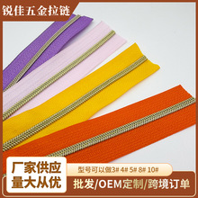 新款3#5#尼龙浅金牙银牙彩色拉链服装箱包包辅料服饰箱包五金工厂