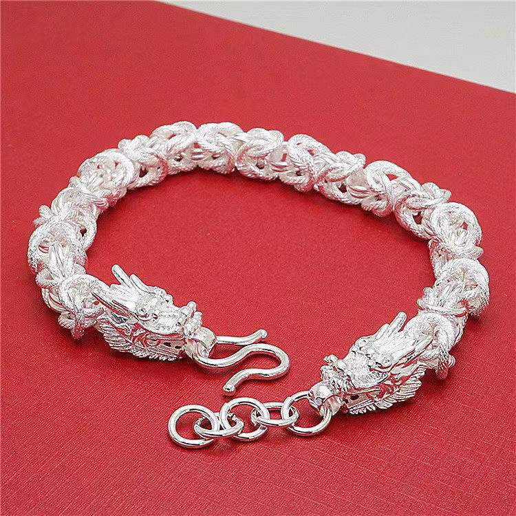 Vintage Silver Plated Cloth Texture Bangle For Men And Women_voghion.com