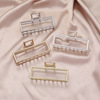 Metal rectangular elegant crab pin, big shark, hairgrip for bath, European style, wholesale