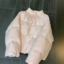 刺绣蝴蝶结蕾丝拼接小个子棉服外套女2025年新款冬季设计感棉衣女