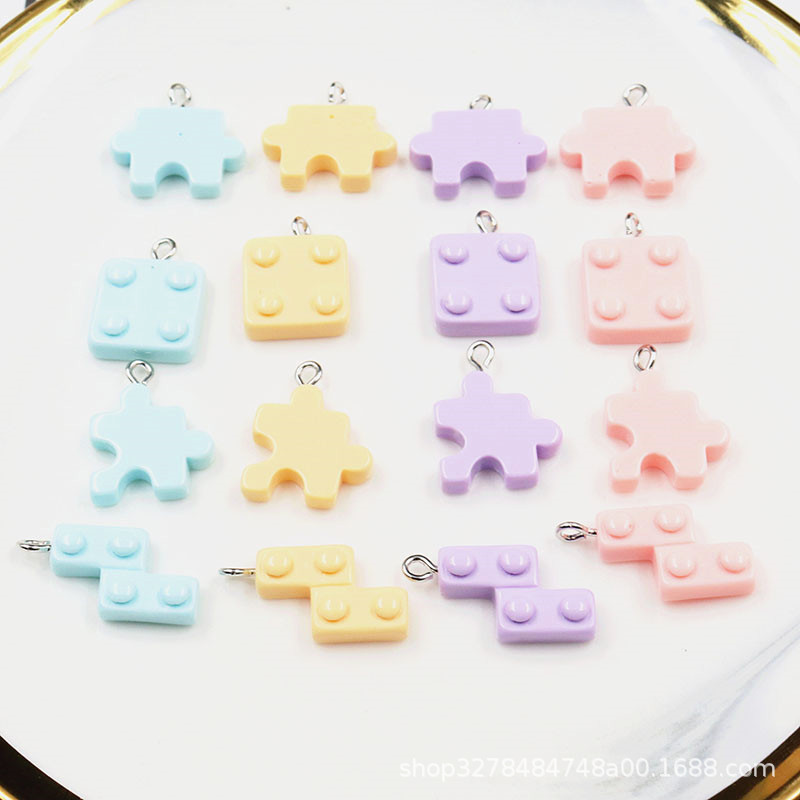 DIY jewelry accessories resin color mini shaped small building blocks earrings earrings keychain bag pendant jewelry