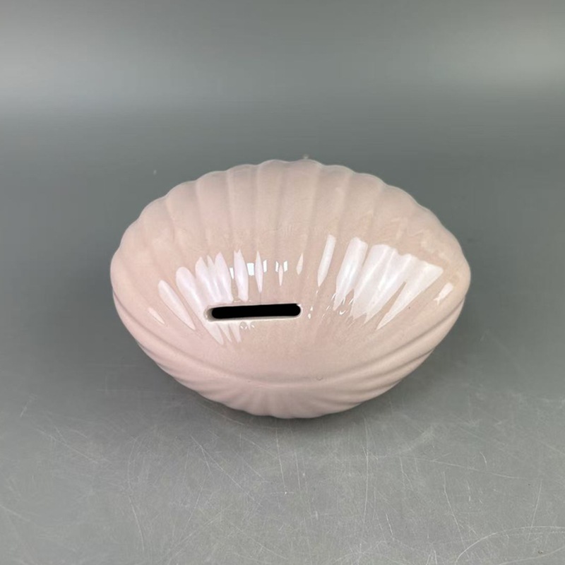 Inswind creativo conchas de cerámica en forma de depósito de dinero, corazón de una niña, canas de cambio, adornos para el hogar, regalos de cumpleaños