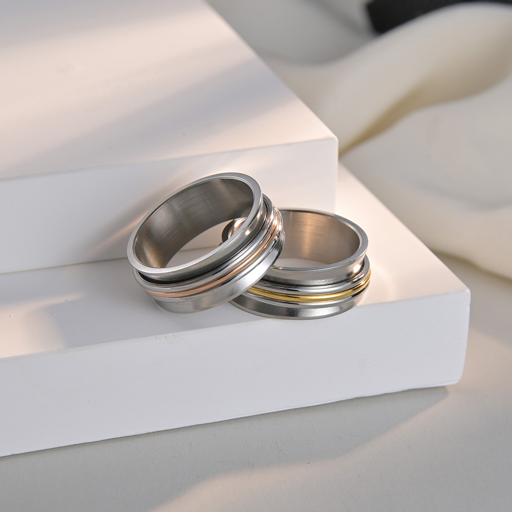 11g Weight Rings Classification Daily Occasion Simple Style Geometric Titanium Steel Rings Polishing Stainless Steel Rings