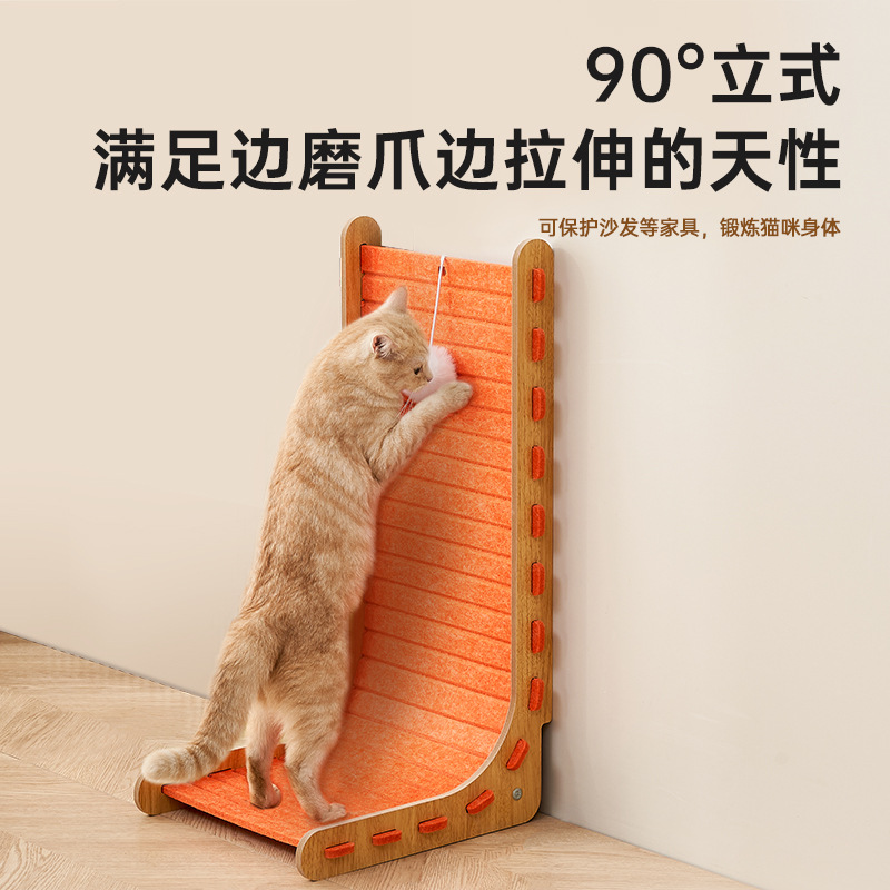 Tablero de agarre para gatos en forma de L, vertical, resistente al desgaste, sin caspa, nido para gatos, todo en uno, resistente al agarre, tablero de garra de gato de papel corrugado grande, juguete para gatos