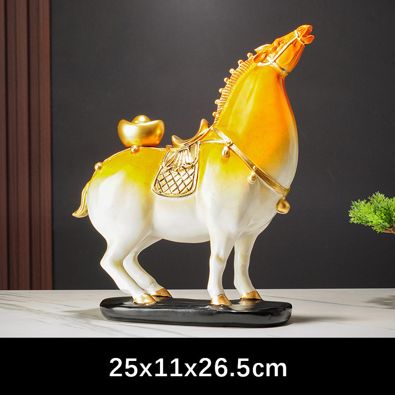 軽くて豪華な高級中国風の馬の装飾品で、リビングルーム、玄関、オフィスの装飾、新しい家の引っ越しギフトに富を引き寄せるために使用できます。|undefined