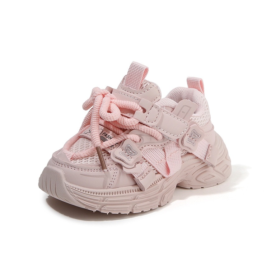 Mädchen-Sneaker im Prinzessinnen-Stil mit Farbblock-Design, lässig, sportlich, weiß, trendiges Dopamin-Design, Kinderschuhe_voghion.com