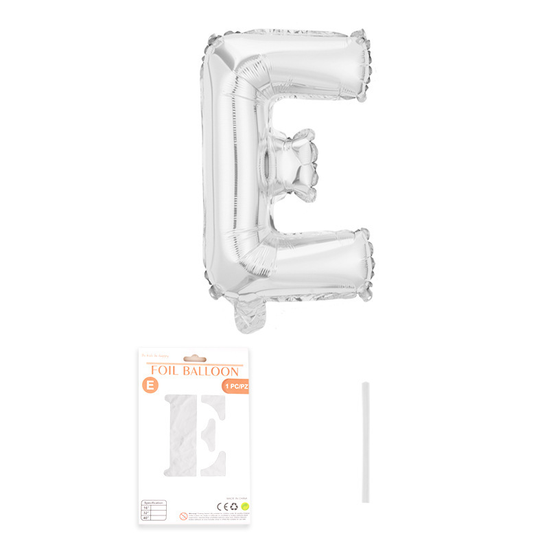 16 pulgadas alfabeto inglés tarjeta de papel independiente embalaje película de aluminio globo decoración de fiesta de cumpleaños diseño papel de aluminio globo al por mayor