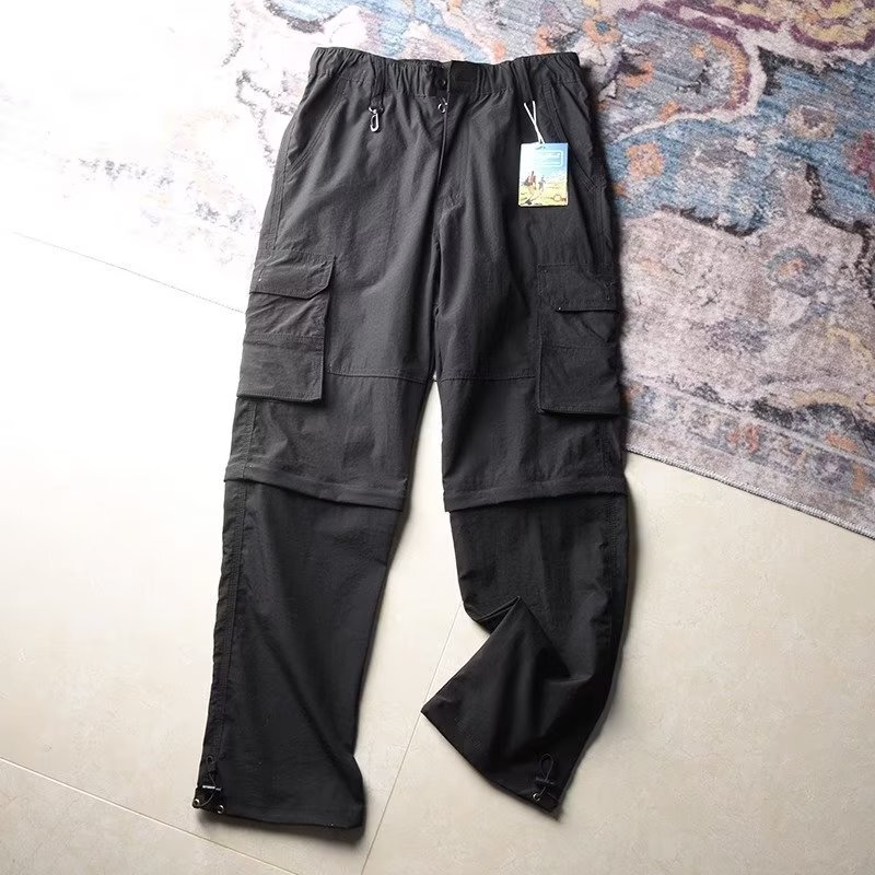One-Pants Two-Wear Outdoor Quick-Drying Casual Pants Men's Loose Straight Cargo Pants Summer Functional Detachable Assault Pants One-Pants Two-Wear Outdoor Quick-Drying Casual Pants Men's Loose Straight Cargo Pants Summer Functional Detachable Assault Pants