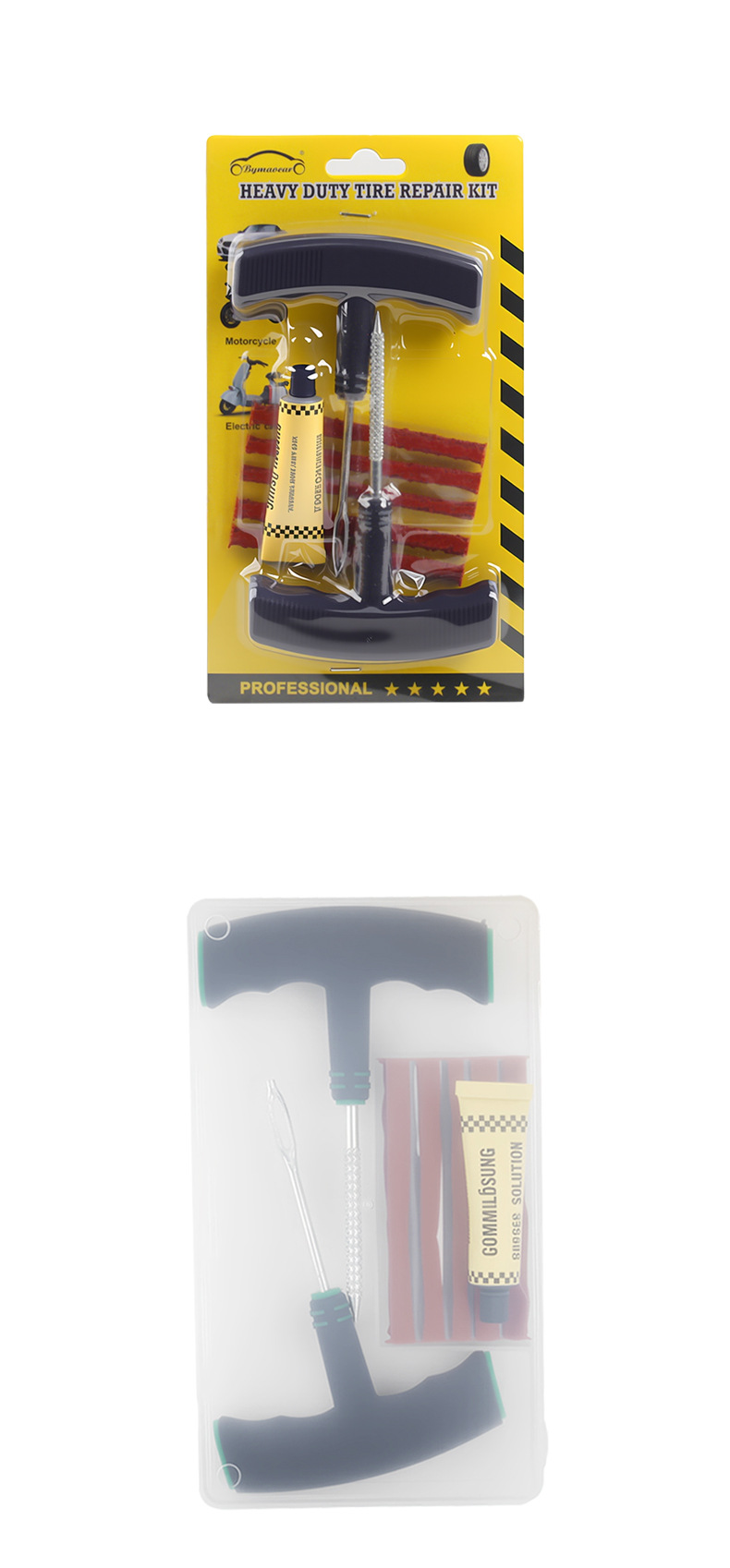 Car Tire Repair Tool Set, Motorcycle Vacuum Tire Strip, Quick Repair Universal Emergency Repair Tool Kit