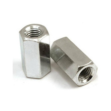 厂家订制加工碳钢镀锌六角加长螺母M12*50*19 DIN6334 丝杆连接母