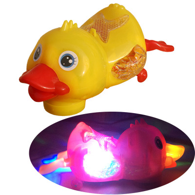 Electric music luminescence universal duck children Toys Colorful Flash lamp duck automatic walk Sound