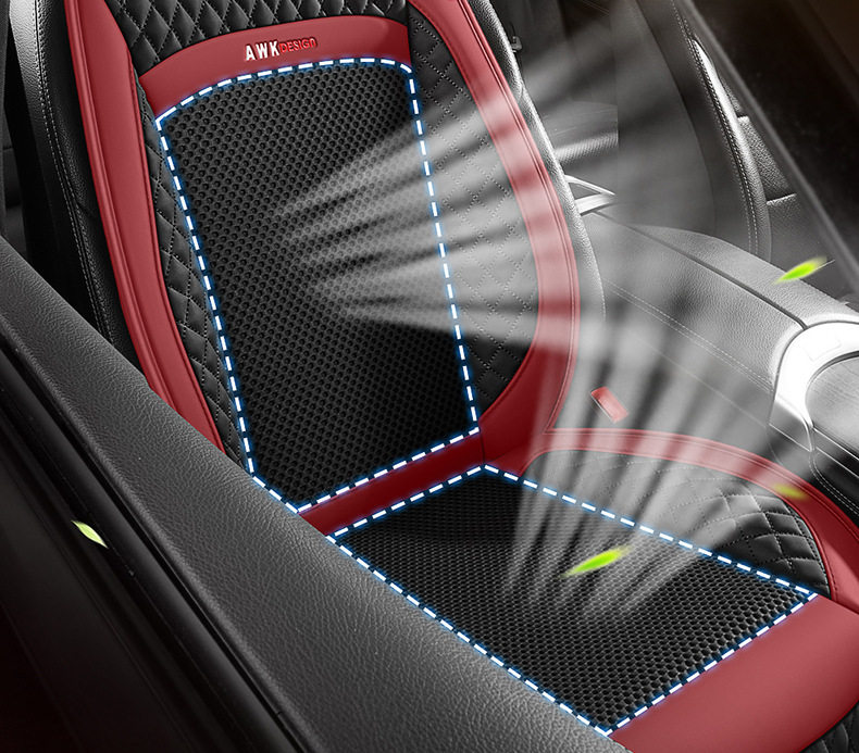 Car seat cushion cover leather ice silk car seat cushion hair dryer seat cushion air conditioning massage ventilation seat cover Amazon International Station