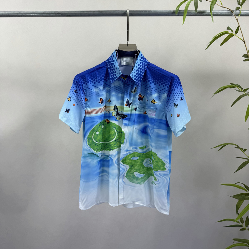 Summer Beach Fashion Shirts for Men and Women, Ca Tennis Print Short-Sleeve Shirts, European Style, Cross-Border Dropshipping