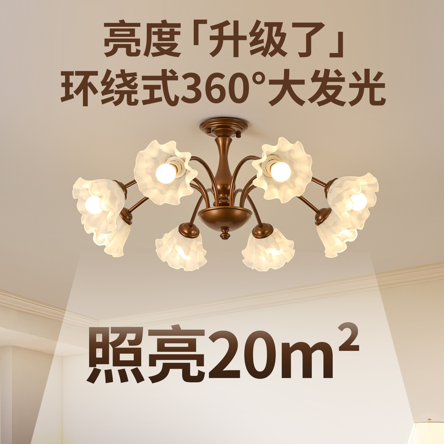 Luz de techo de la sala de estar americana orquídea flores lámpara de dormitorio pastoral estilo medieval rustico de espectro completo lámpara de restaurante L535