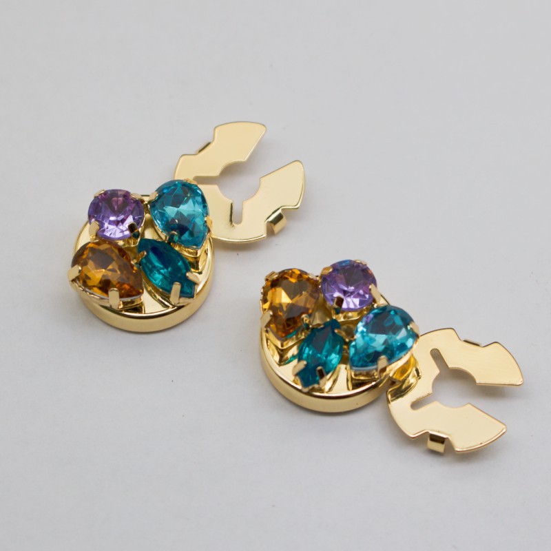 7g Weight 1 Pair Elegant Glam Geometric Brass Plating Acrylic Rhinestones Unisex Cufflinks