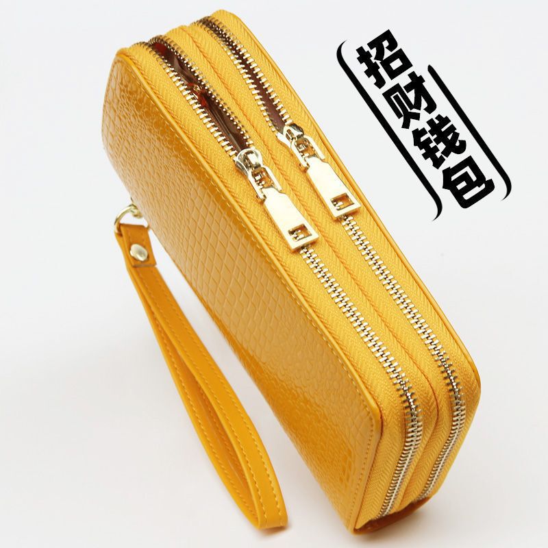 Wallet Women's Long 2024 New Men's Wallet Large Capacity Mobile Phone Card Holder Three-In-One Yellow Lucky Leather Wallet Women's Long 2024 New Men's Wallet Large Capacity Mobile Phone Card Holder Three-In-One Yellow Lucky Leather