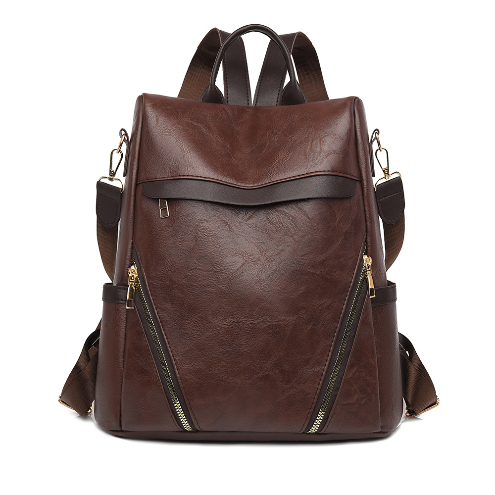 Mochila antirrobo para damas retro al por mayor transfronteriza 2025 nueva mochila multifuncional de cuero suave simple y versátil