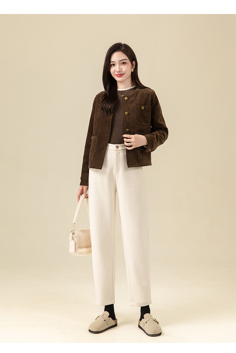 Quần culottes nữ ống rộng cạp cao chất liệu tơ tằm len dáng chéo chéo mùa thu đông — Angola đỏ chi tiết 24