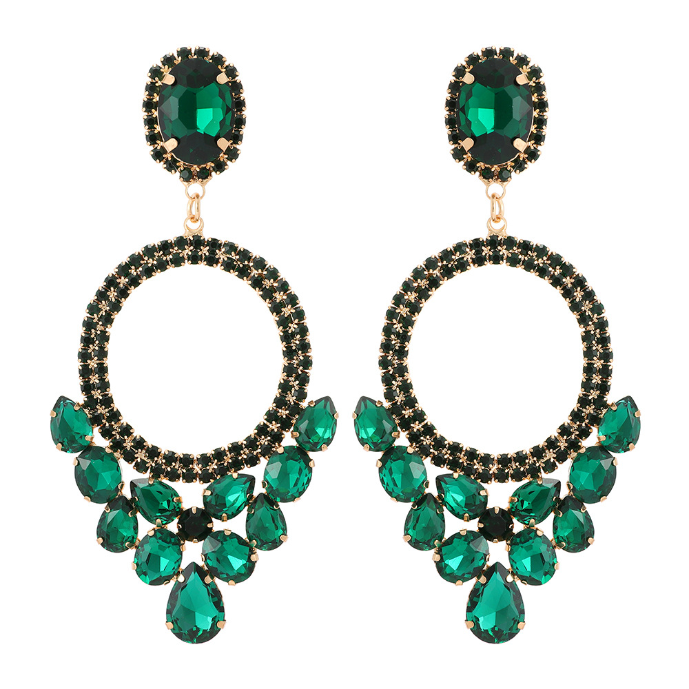 Retro Lady Geometric Rhinestone Inlay Artificial Gemstones Women's Drop Earrings display picture 5