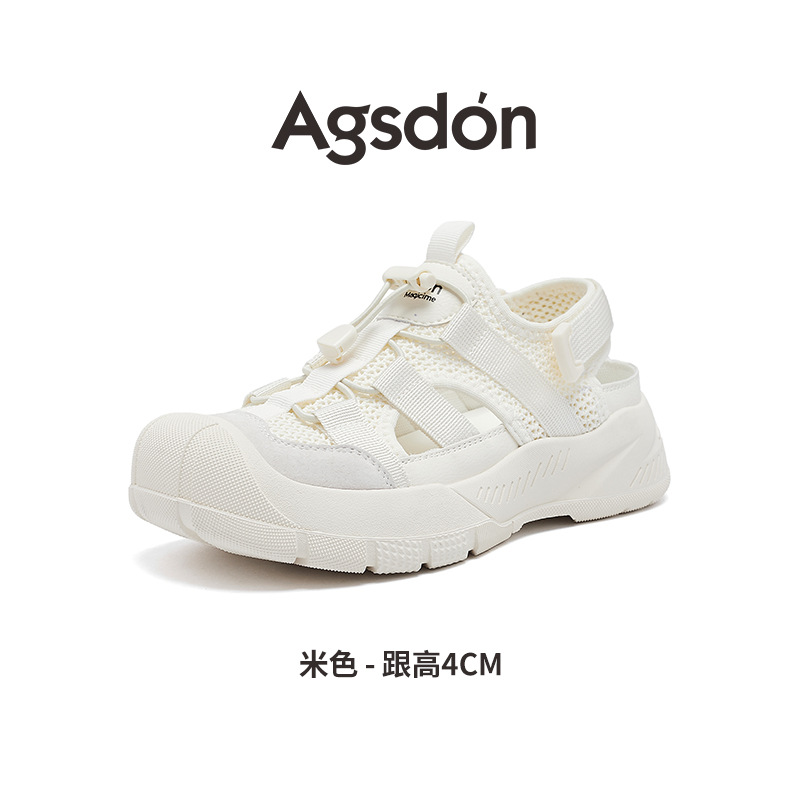 Sandalias deportivas Augu Shiden para mujer, novedad primavera 2026, zapatos de senderismo huecos estilo dad para mujer, calzado casual de exterior para agua.