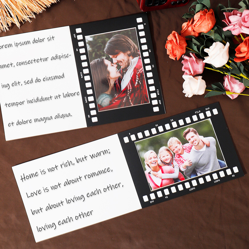 Film Film Cardboard Photo Frame Folding Double 6-inch Photo Framed Picture Frame Cross-border Greeting Card Photo folder