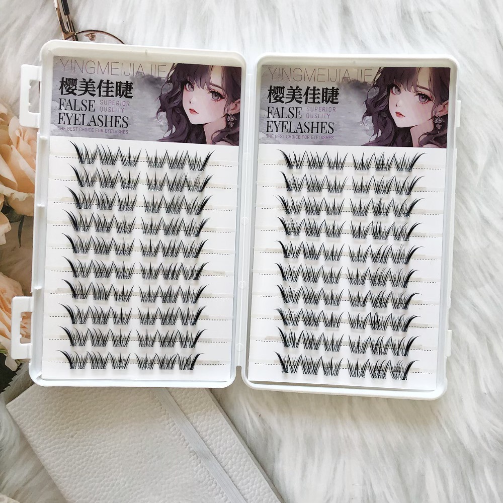 Xiaofu Pill False Lashes Sin Glue Nuevo producto en el espejo Elongación Natural Segmental Simulación Injerto False Lashes image 4