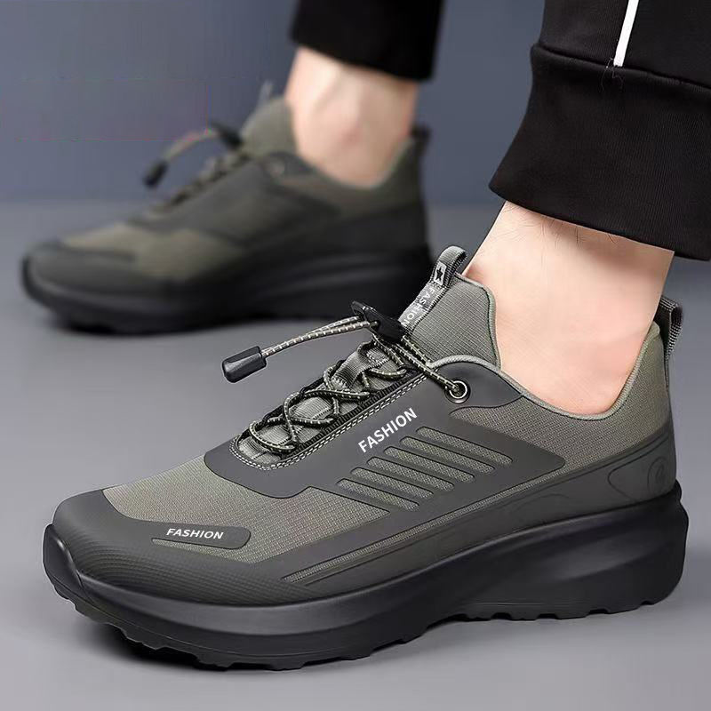 Foreign Trade Men's Shoes, Spring Fashion Thick-Soled Rebound Slip-On Running Shoes, Simple Mesh Breathable and Comfortable Sports Shoes Foreign Trade Men's Shoes, Spring Fashion Thick-Soled Rebound Slip-On Running Shoes, Simple Mesh Breathable and Comfortable Sports Shoes