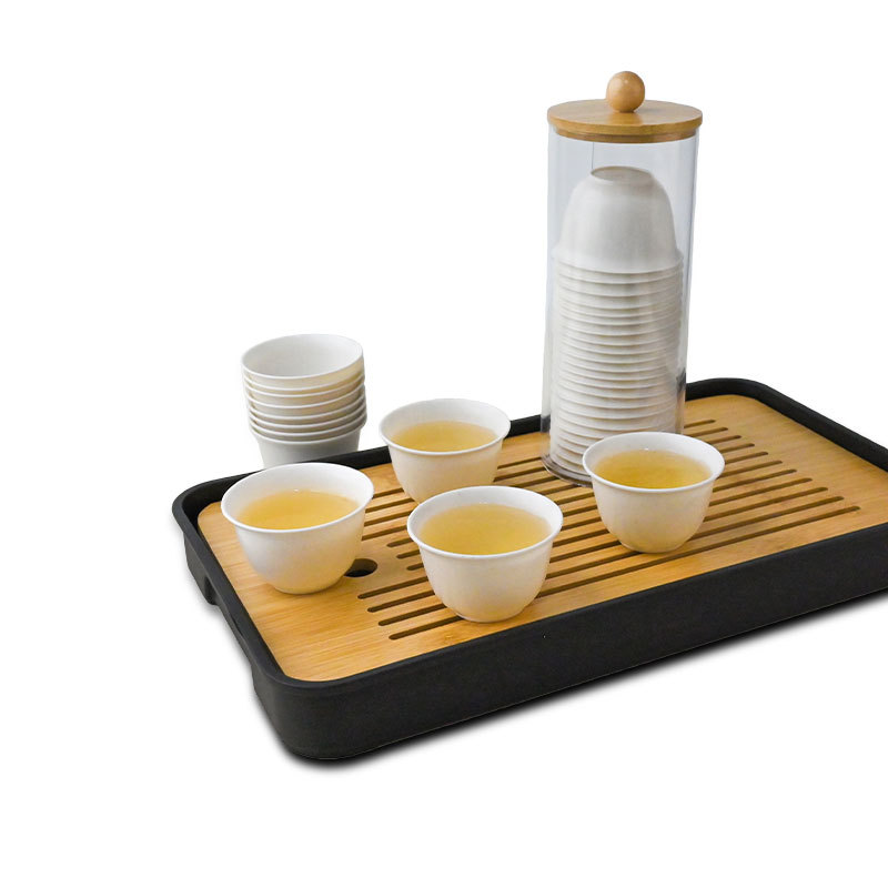 Taza de té portátil de camping con cáscara de arroz, taza de té desechable, taza de té kung fu, taza de arroz de alta calidad resistente a altas temperaturas