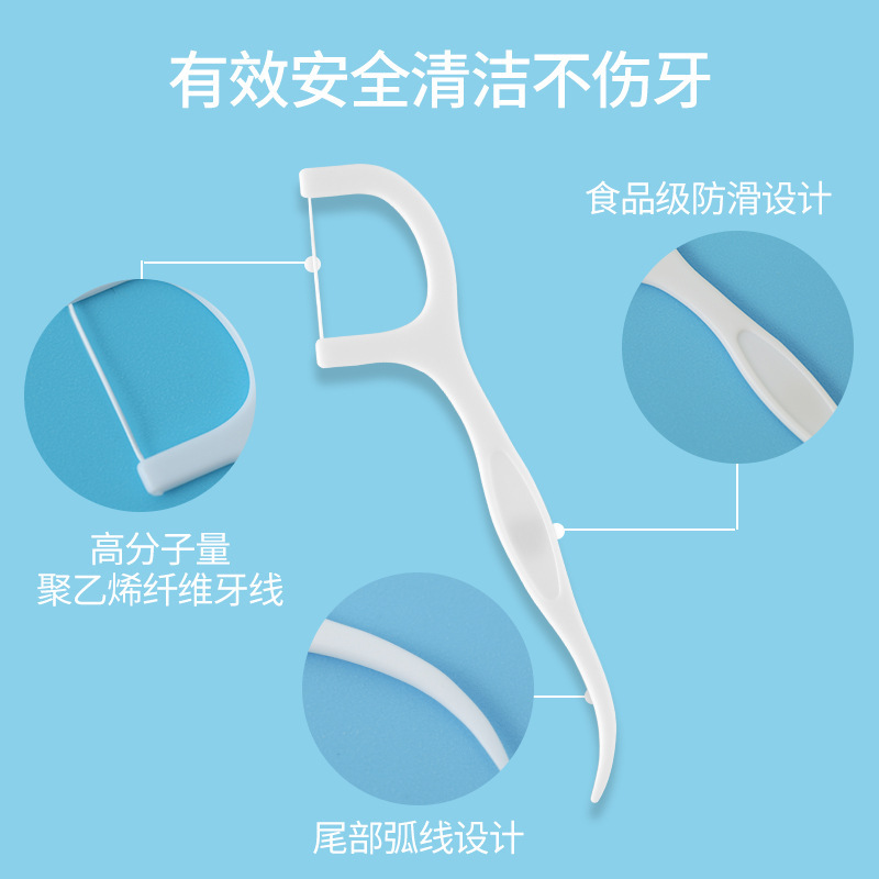 Dental floss ultra-fine family pack polymer disposable toothpick dental floss stick smooth portable dental floss box