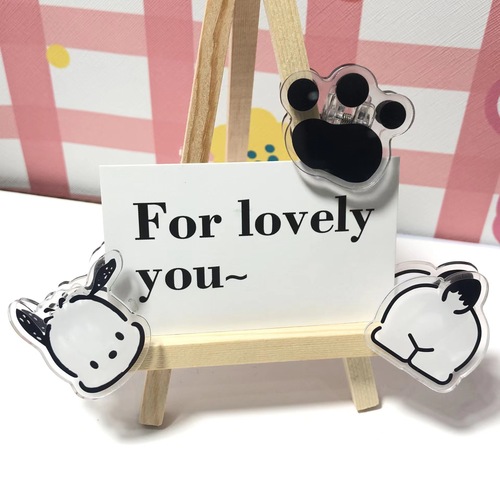 Acrylic Pacha Dog High-Quality PP Clip Notebook Holder, Instagram Teen Heart Student Multifunctional Exam Paper Clip Folder