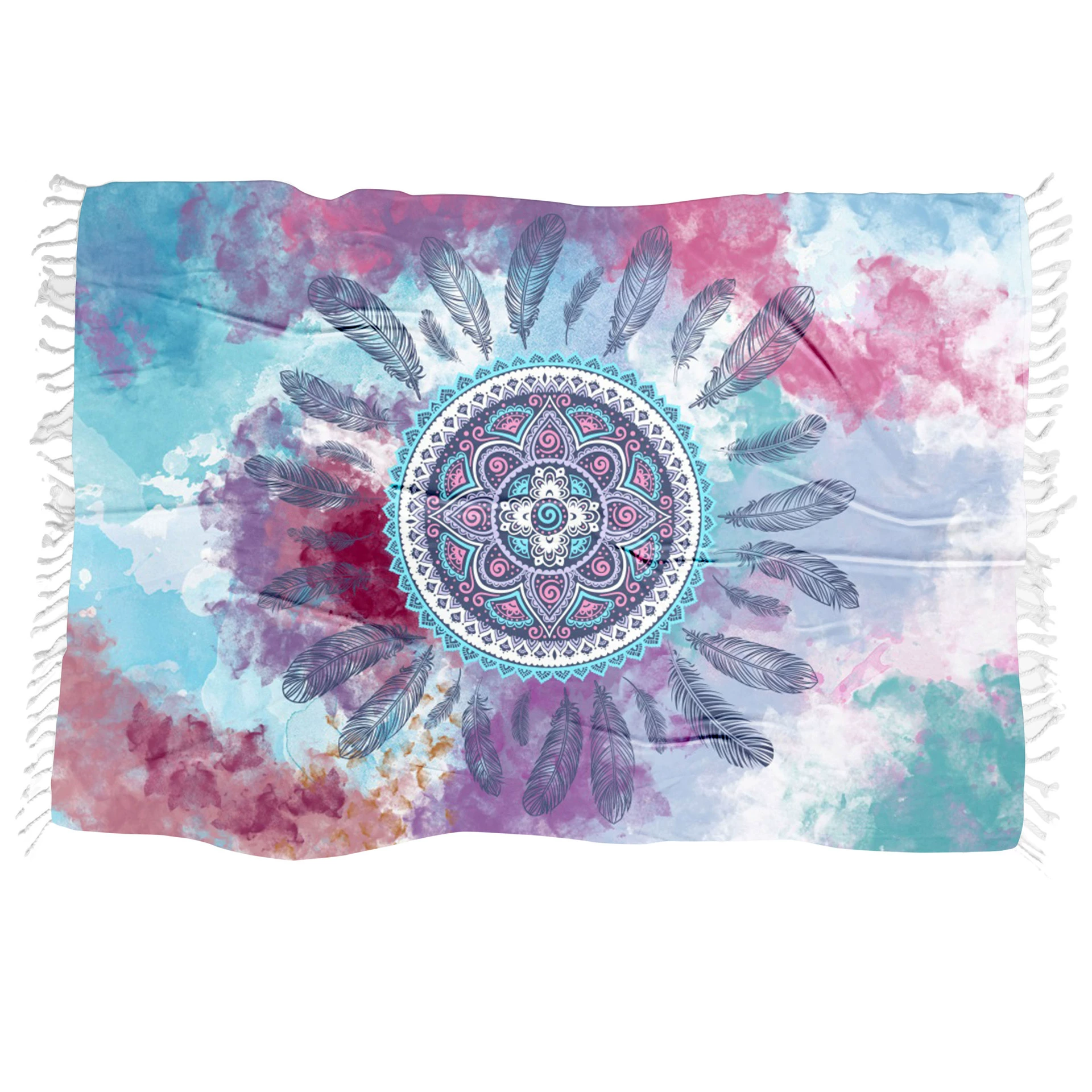 Кисточка квадратное пляжное полотенце Микрофибра пляжная Подушка прямоугольное банное полотенце 3D цифровая печать Ловец снов