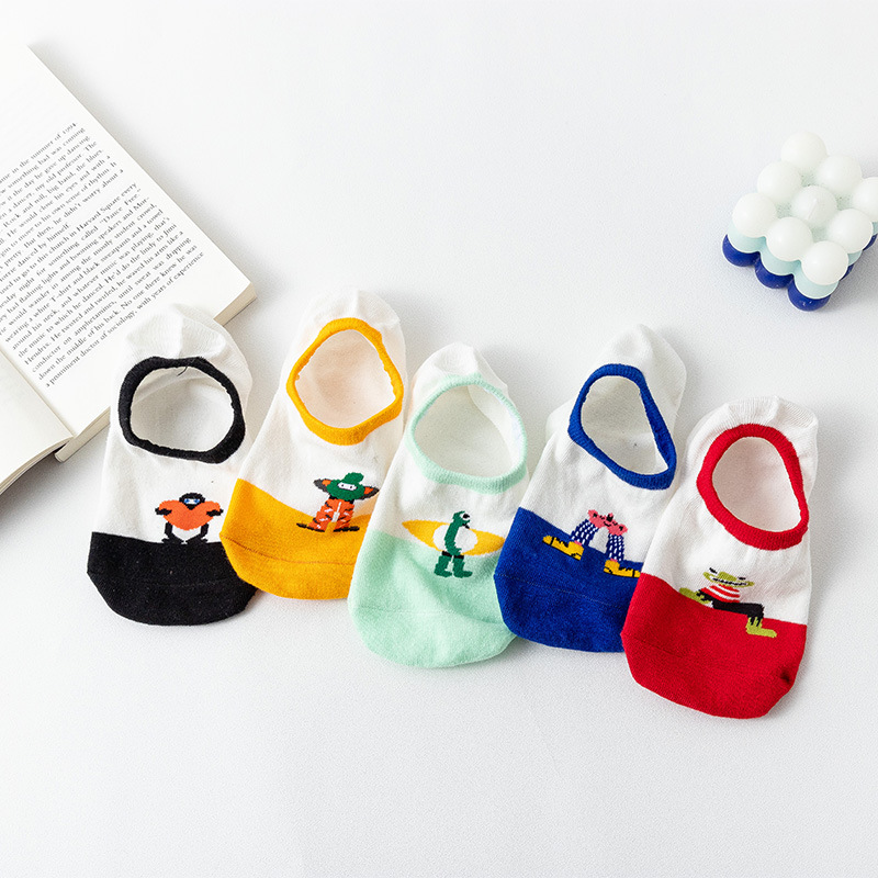 Nuevo estilo coreano original pequeño monstruo calcetines invisibles personalidad moda calcetines ins dulce barco Calcetines hombres y mujeres calcetines invisibles