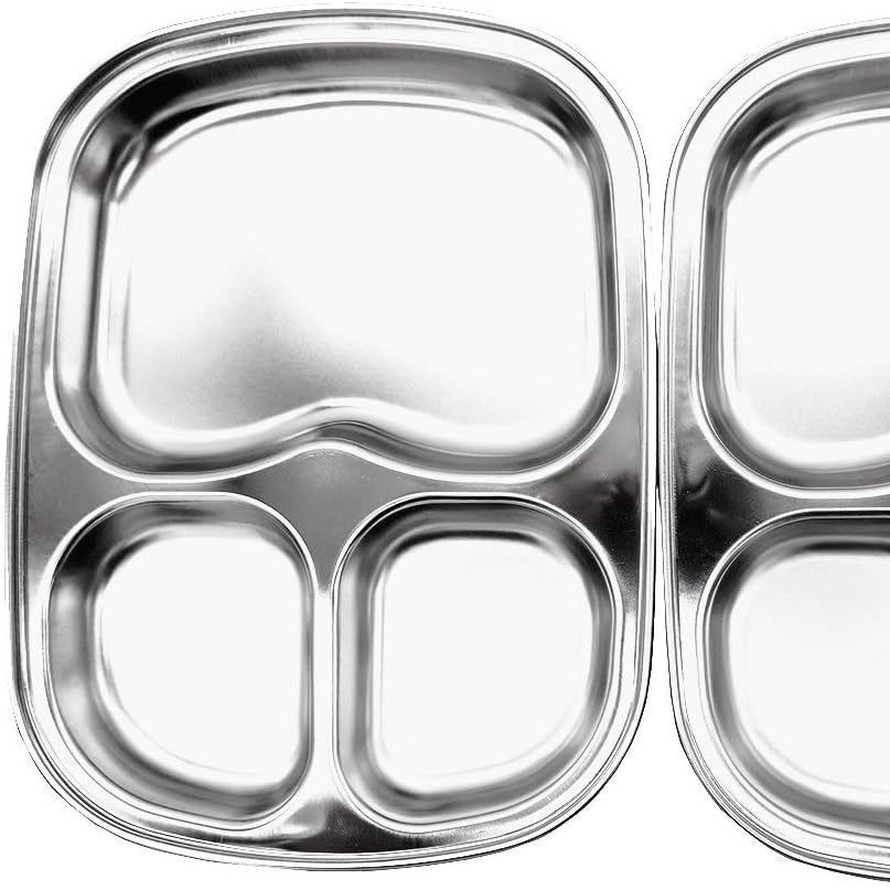 Square dinner plate stainless steel for children and adults