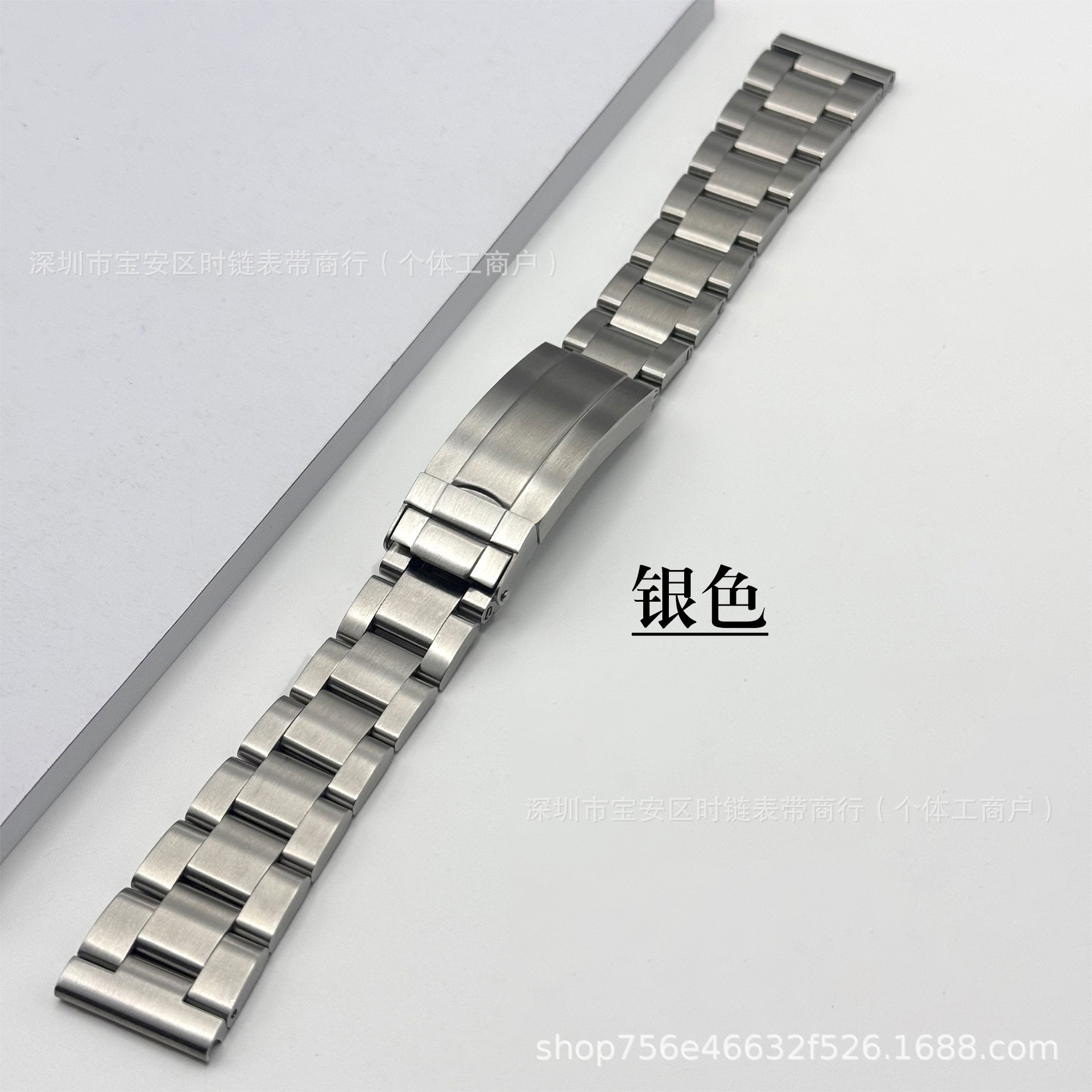 Tres perlas sólidas de acero inoxidable correa de reloj fantasma de agua buceo cabeza plana hebilla correa de reloj de hombre cabeza plana 20mm 22mm