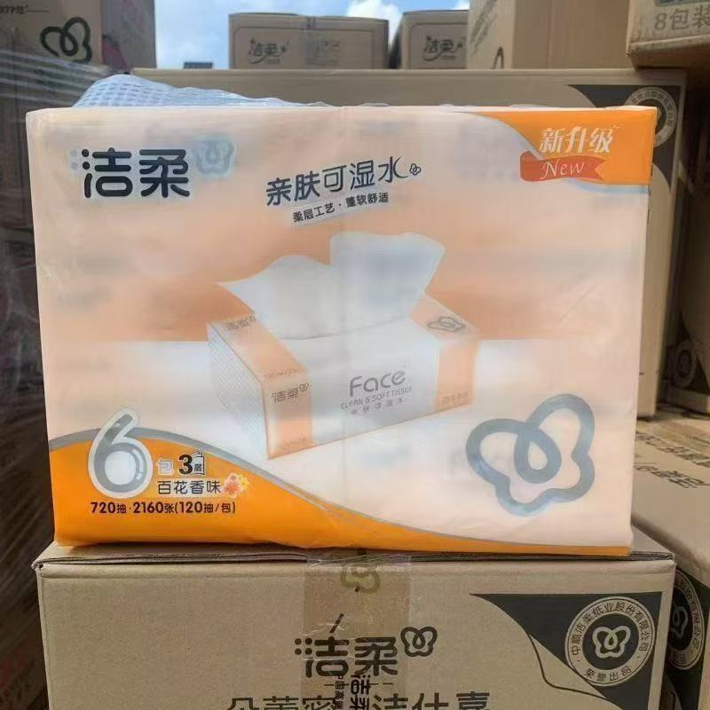 Jierou Face Tissue, 3-Ply, 120 Sheets, 6 Packs/Pack, Extractable Tissue, Floral Scent, Household Economical Pack, Wholesale Pr073-06 Jierou Face Tissue, 3-Ply, 120 Sheets, 6 Packs/Pack, Extractable Tissue, Floral Scent, Household Economical Pack, Wholesale Pr073-06